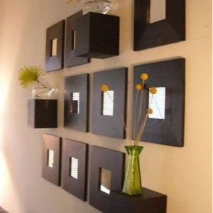 Ikea Decorative Malma Mirror in Dark Brown Wood